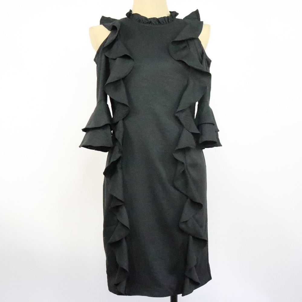 NWT Alpha & Omega Black Ruffle Dress - J0103